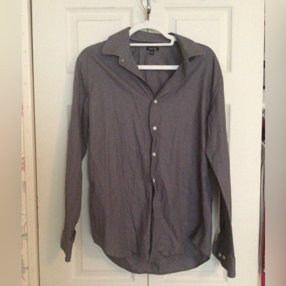 Apt. 9 Dark Grey Long Sleeve Button Down Shirt